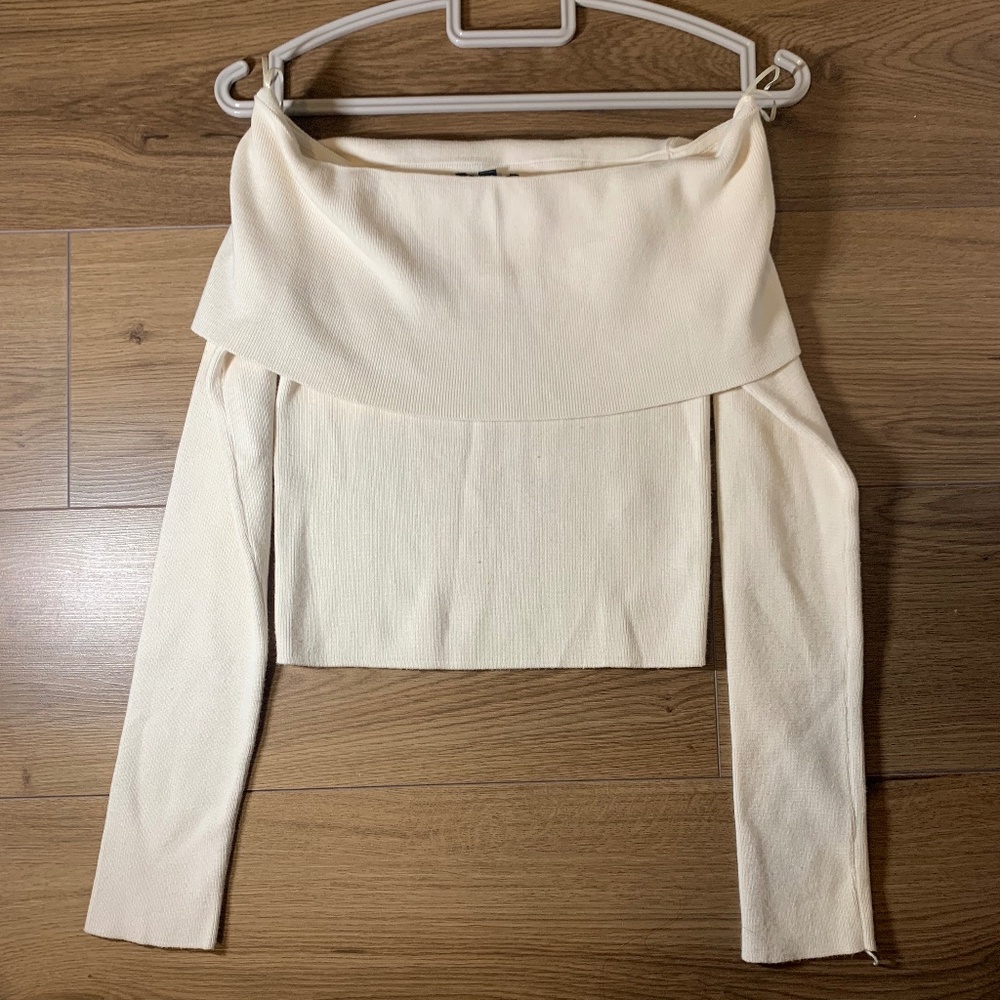 dynamite off the shoulder cream colour top